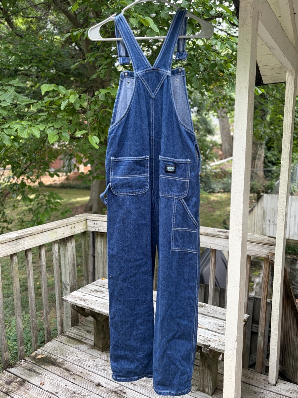 Classic Women's Denim Overalls - Dark Blue - Picture 2 of 5